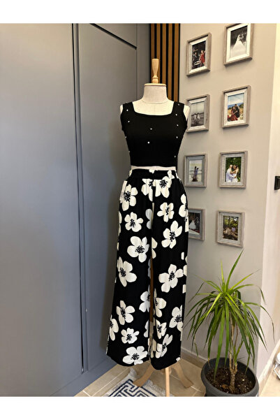 BERNEO بنطلون منسوج منقوش مقاس كبير 1xl-4xl