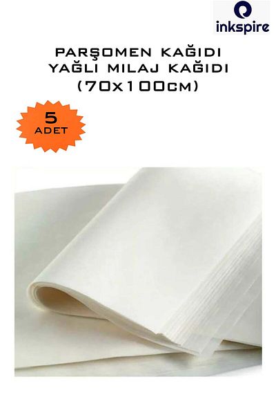 inkspire 5 Τεμάχια Χαρτί Milaj - 70x100 Λιπαρό Σχέδιο, Λεπτό Αντιγραφικό Χαρτί, Περσούμενο Τυπωμένο