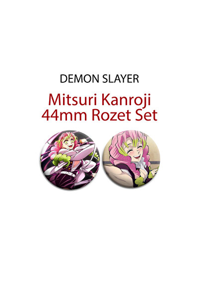 Akumastik Demon Slayer Mitsuri Kanroji 44mm 2 ADET ROZET SET - Kimetsu No Yaiba