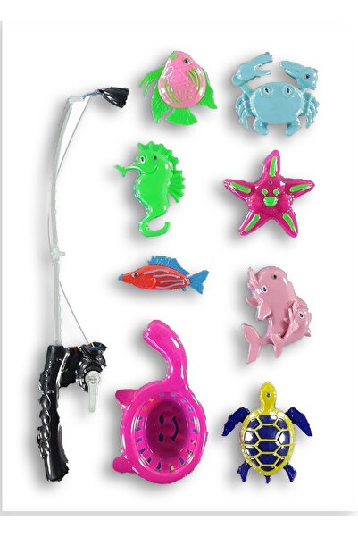 Ax Axentia Oyuncak 9 Parça Mıknatıslı Olta Takımı Balık Tutma Yakalama Oyunu ...