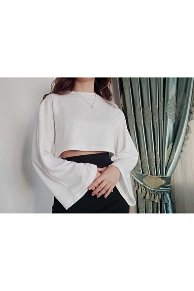 AROKA Crop Beyaz İspanyol Kol