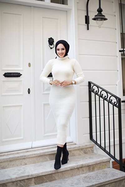 Sfg Life Moda Ακρυλικό ζιβάγκο Slim Fit Hijab Pencil Φόρεμα - Ευέλικτο Πλεκτό