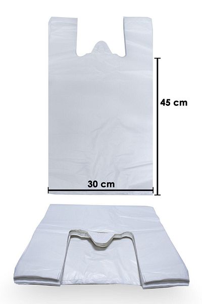 Hakhan First Class White Market Market Carry Bag Large Size 30x45 Cm 1 Kg 60 Pieces