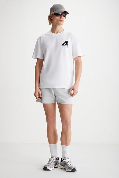 GRIMELANGE T-Shirt ELIJAH Printed Crew Neck 100% βαμβακερό λευκό μπλουζάκι