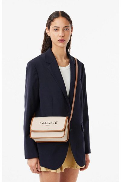 Lacoste Heritage Canvas - Hooded Pleated Shoulder Bag