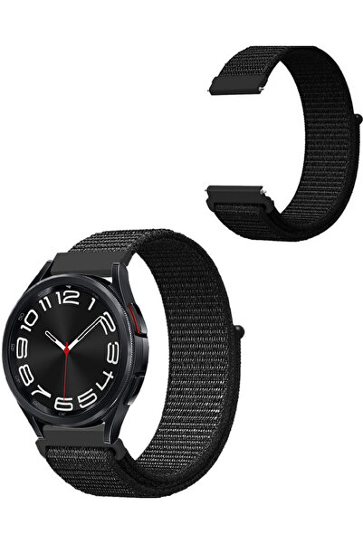 Fibaks Samsung Galaxy Watch 7 40mm 44mm Uyumlu Yüksek Kalite Kumaş Hasır Kordon Kayış Bileklik Hasır Kordon