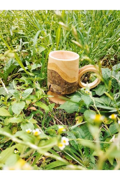 KARADENİZDEN Üçüzler Tesktil Rize Bezleri Hediyelikeşya Ahşap Kuksa Bardak Kupa
