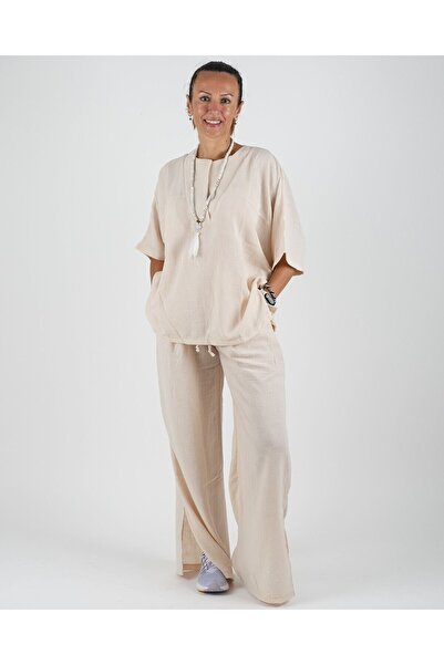 Parla Sports Lower Upper Set Wide Collar Slit Leg