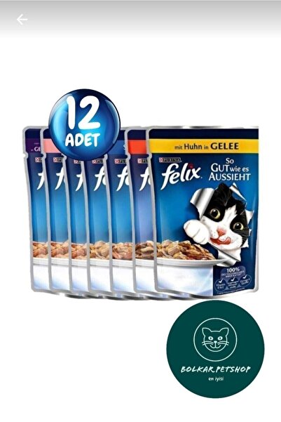 FELIX Karışık Yaş Kedi Maması Serisi 12 Adet Yeni Çeşitleri Ile