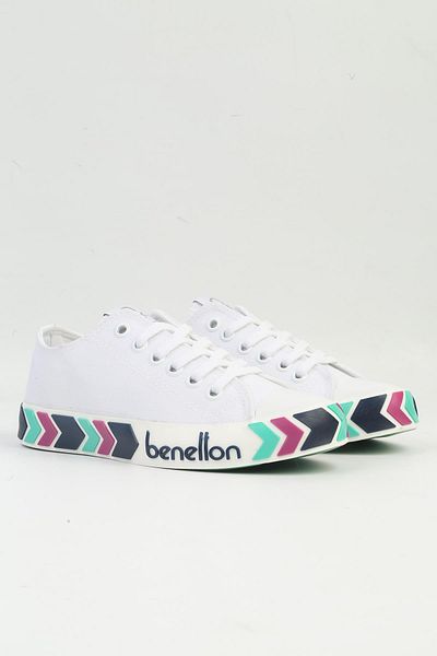 Benetton ® |   BN-90620 Alb Bleumarin - Pantofi sport pentru damă