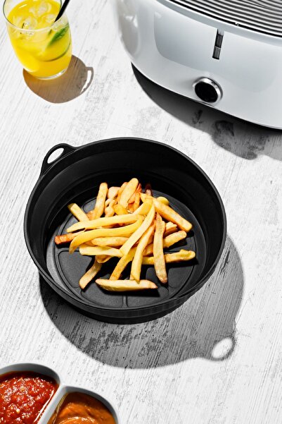 Vienev قالب خبز سيليكون دائري قابل للطي، قالب مقلاة هوائية، ملحق مقلاة هوائية متوافق مع جميع المقالي