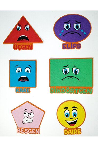 Geometric Shapes Board 6 Colors and Expressions (Felt Training Material)