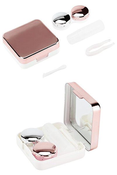 NOYİSKA Fonksiyonel Seyahat Için Koruyucu Mini Hijyenik Aynalı Kontakt Lens Saklama Kutusu Kabı 5 Parça Set