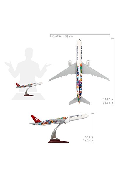 Genel Markalar THY Maket Uçak , Boeing 777-300 1/200 – İstanbul Temalı Özel Tasarım Model Uçak