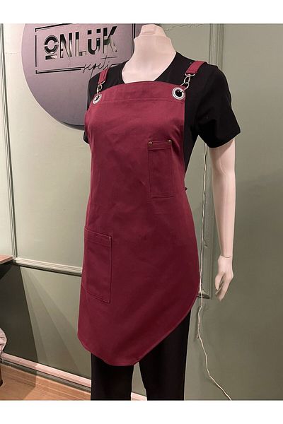 ÖNLÜK SEPETİ Burgundy Color Astromic Cut Cafe/Restaurant Bib