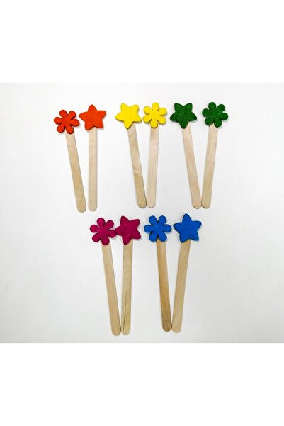 keçeli dünyam Davranış Panosu Ahşap Çubukları 10'lu (5 Renk)