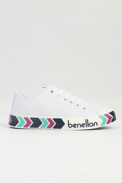 Benetton ® |   BN-90620 Alb Bleumarin - Pantofi sport pentru damă