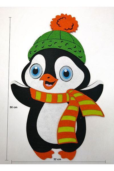 keçeli dünyam Felt Figure, Penguin Green 50 cm