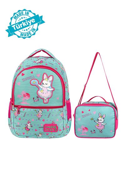 Waddell Rabbit Pattern Licensed Girl's Primary School Backpack and Lunchbag