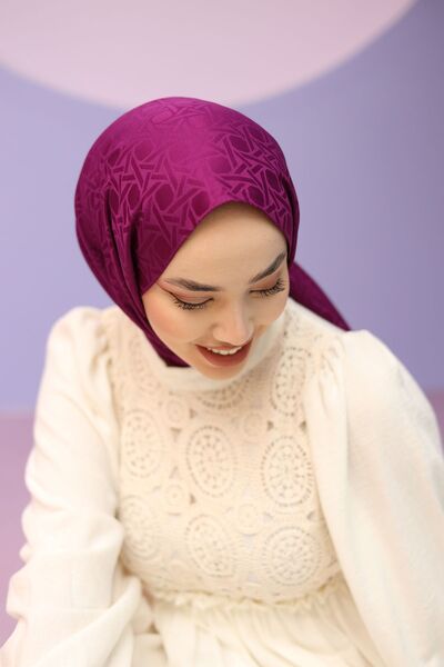 Silk Home Deluxe Jacquard Purple Shawl