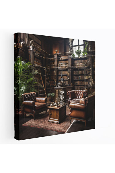PaintedAnarchy Vintage Hukuk Kütüphanesi Kanvas Tablo - Hukuk, Duvar Sanatı, ...