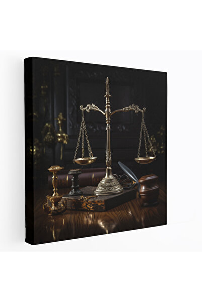 PaintedAnarchy Hukuk Kanvas Tablo - Hakimin Tokmak Ve Terazisi - Hukuk, Ev De...