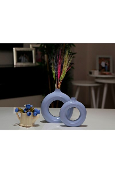 stonnish Halka Vazo Bohem Vazo 2 Li Set Blue