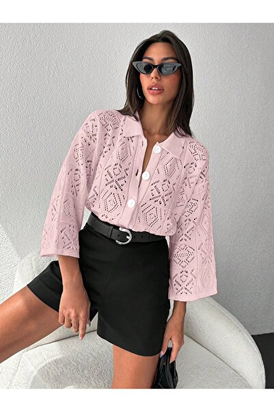 ATEMODAA Kadın Düğmeli Hırka Triko