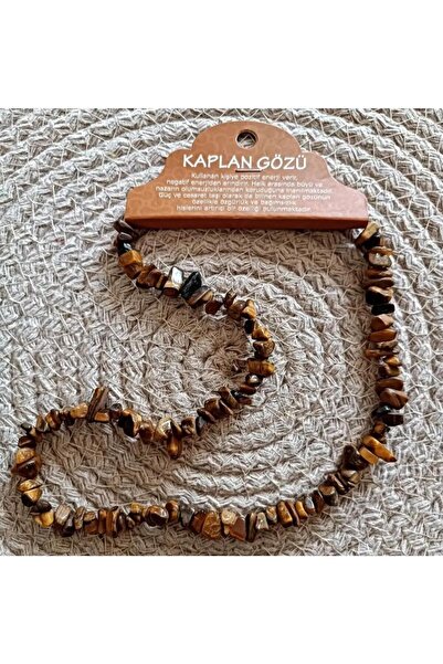 grs oyuncak قلادة من الحجر الطبيعي المكسور - تفاصيل عين النمر