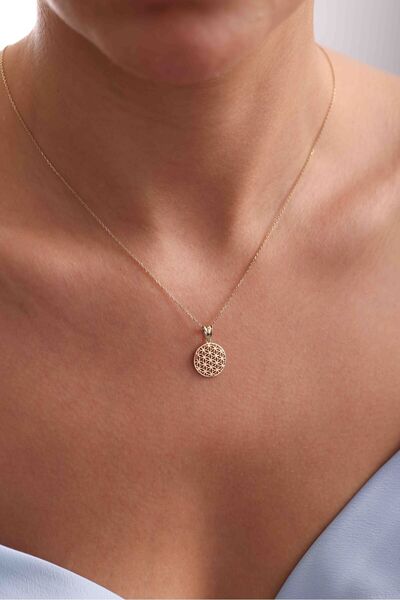 Gianfranco 14 Ayar Altın Yaşam Çiçeği Kolye