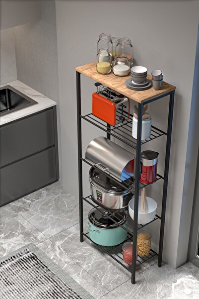 Retodesign Siyah 63/30 Çok Amaçlı Raf, Mutfak Rafı , Banyo Düzenleyici Raf 1892s