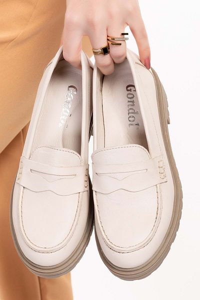 Gondol Pantofi Oxford ușori din piele naturală cu talpă groasă Anl.2505