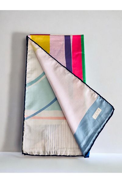 Akel Φουλάρι 95x95 εκ. Ριγέ Alpha Twill