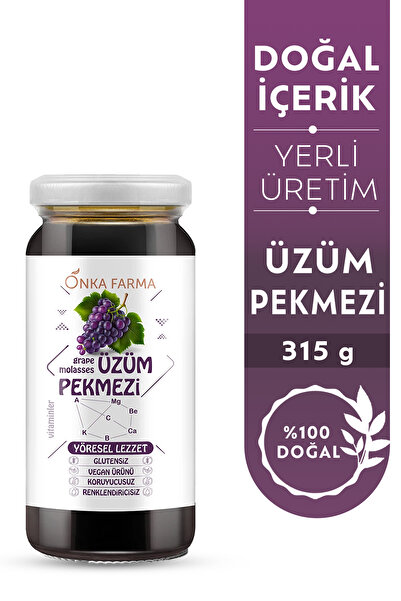 OnkaFarma Onka Farma Doğal Üzüm Pekmezi 315 gram Katkısız Koruyucusuz %100 Saf