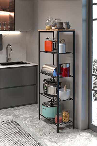 Retodesign Siyah 63/30 Çok Amaçlı Raf, Mutfak Rafı , Banyo Düzenleyici Raf 1892s