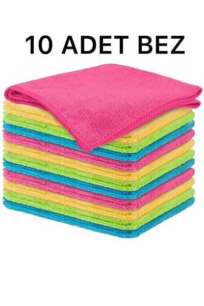 MCK Plus 10-piece 40x40 kitchen Floor Bathroom Cleaning Cloth - Microfiber Towel Cloth, Mixed Color