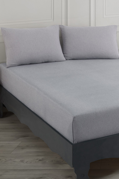 Enlora Home Road Basic Lastikli Çarşaf Seti Çift Kişilik A.Gri