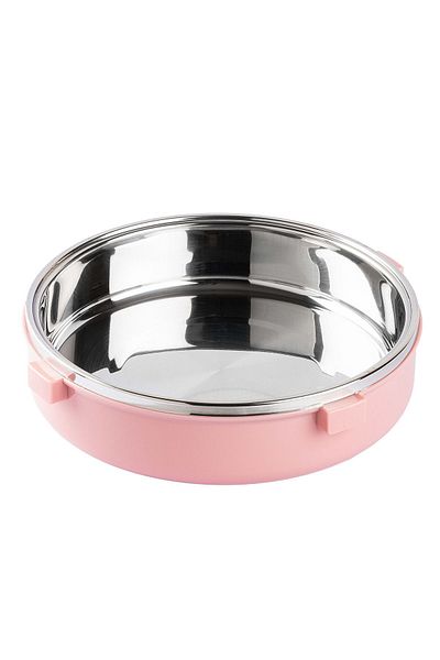 Tantitoni 036-01-TEDEMEI PINK STAINLESS STEEL ROUND LID WITH WRITTEN FOOD CARRIAGE BOTTLE 920ML