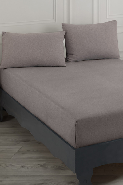 Enlora Home Road Basic Lastikli Çarşaf Seti Çift Kişilik Kahve