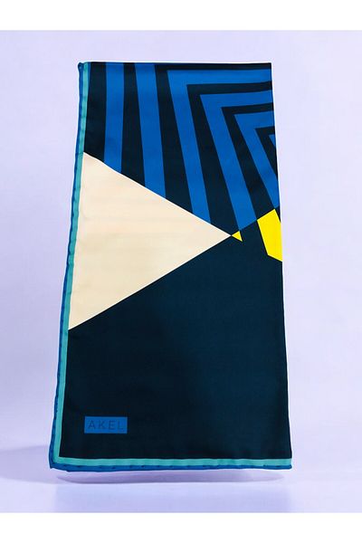 Akel Colorful Striped Alpha Twill Scarf - 95 x 95
