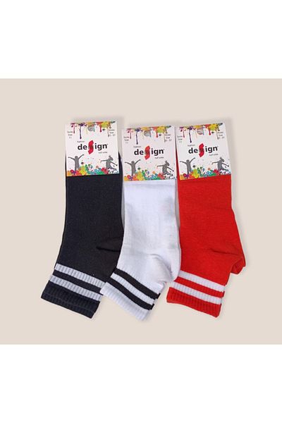 DESİGNS SOCKS Дизайнерски унисекс детски чорапи с асорти райета, 3 части