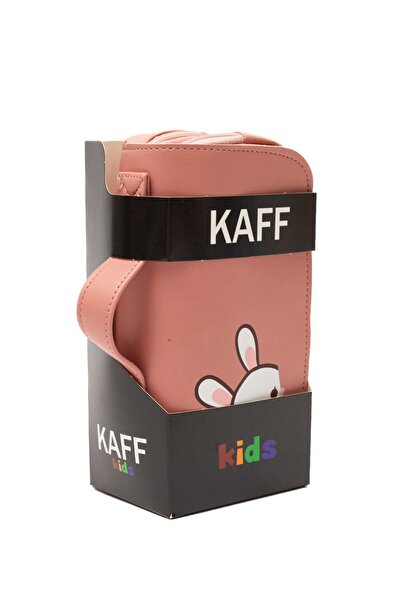 KAFF 3 Gözlü Kapaklı Pembe Tavşan Desenli Su Geçirmez Kalemlik