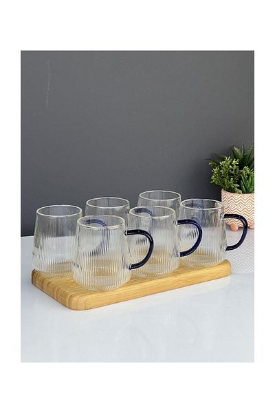 ACAR 350 Ml London Glass with Glass Handle 6 Pieces Lcvrt 127