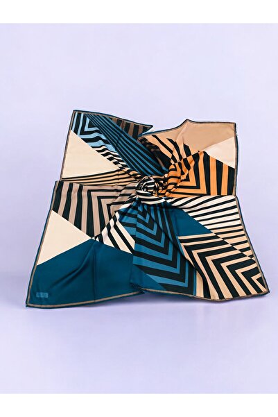 Akel Кольоровий смугастий шарф Alfa Twill - 95 x 95