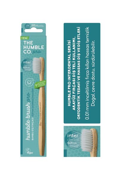 The Humble Co. The Humble Co Pro Serisi Interdental Bambu Diş Fırçası, 0.01 Mm Inceltilmiş Fırça Kılları