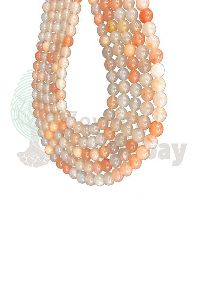 Zeynep Büyükbay 8mm Sphere Cut Natural Sun Stone String