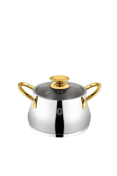 Glore Messina 8 Piece Steel Pot Set - Gold