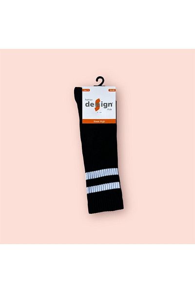 Design Socks Момичешки памучни раирани чорапи до коляното