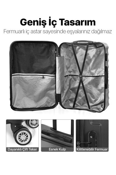 POLO&SKY Spring Model Pembe Renk Büyük Boy Valiz Bavul