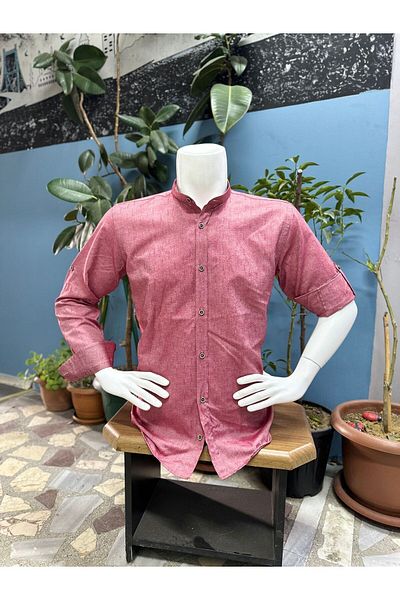 CLASSO DOMINANT COLLAR SLEEVE FOLDED COTTON SHIRT